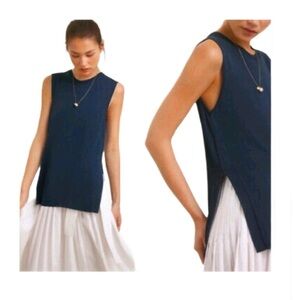 ARITZIA Wilfred Palmier sleeveless Knit Sweater Vest in Dark Navy XS